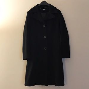 DKNY black wool coat